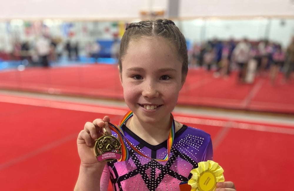 Liberty Lee with medals