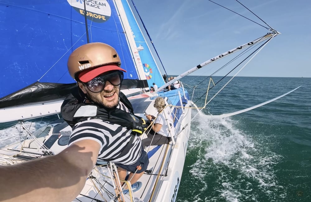 Tom on Team Canadas Boat