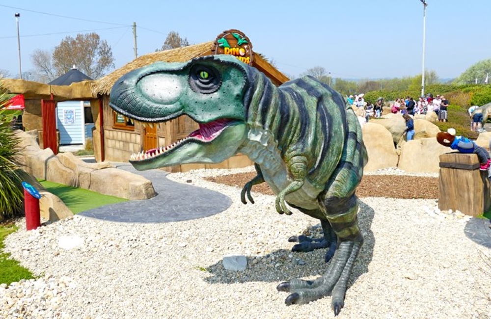 T-Rex statue at Dino Island Adventure Golf