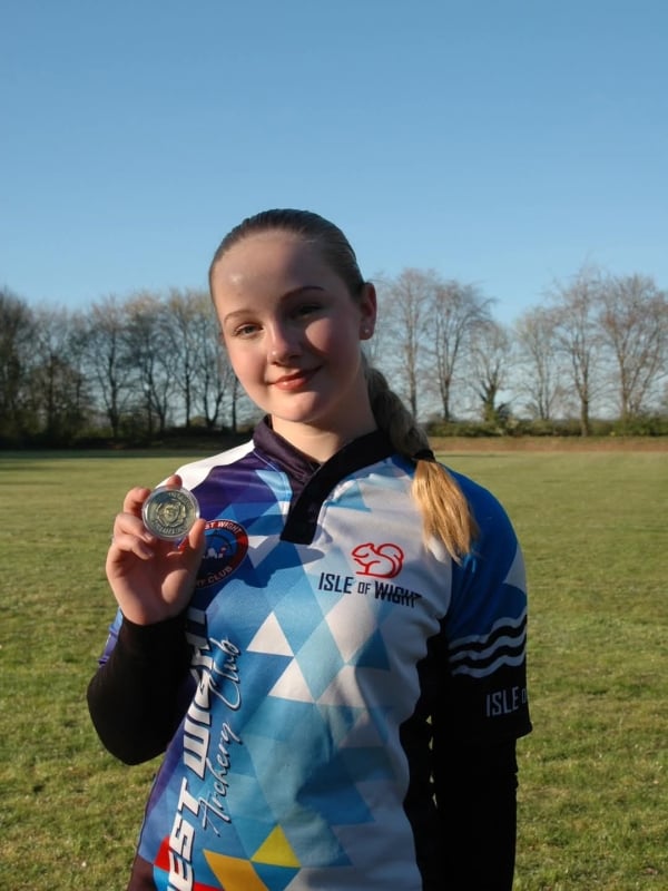Summer with her medal