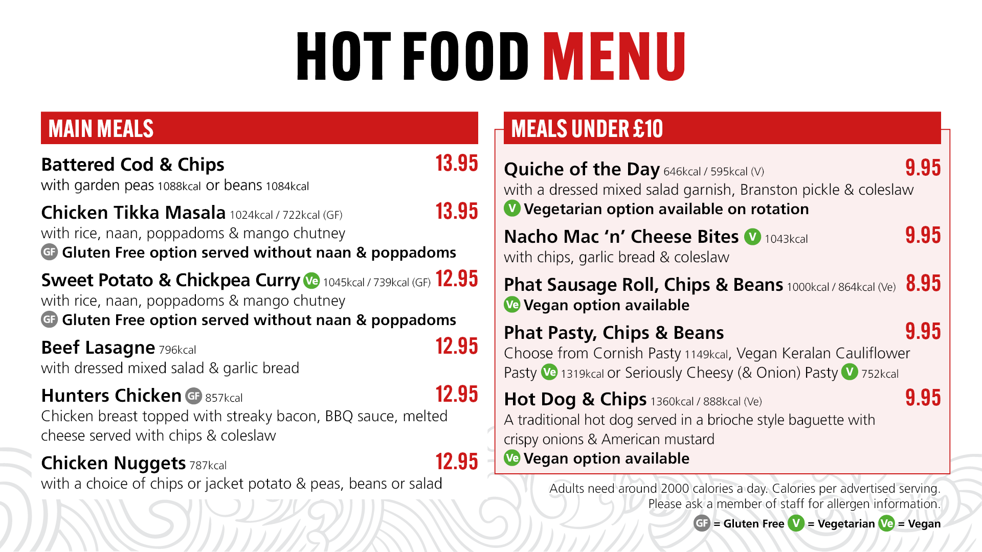 Hot Food Menu 1